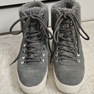 Marc Fisher Gray Lace-Up Boots